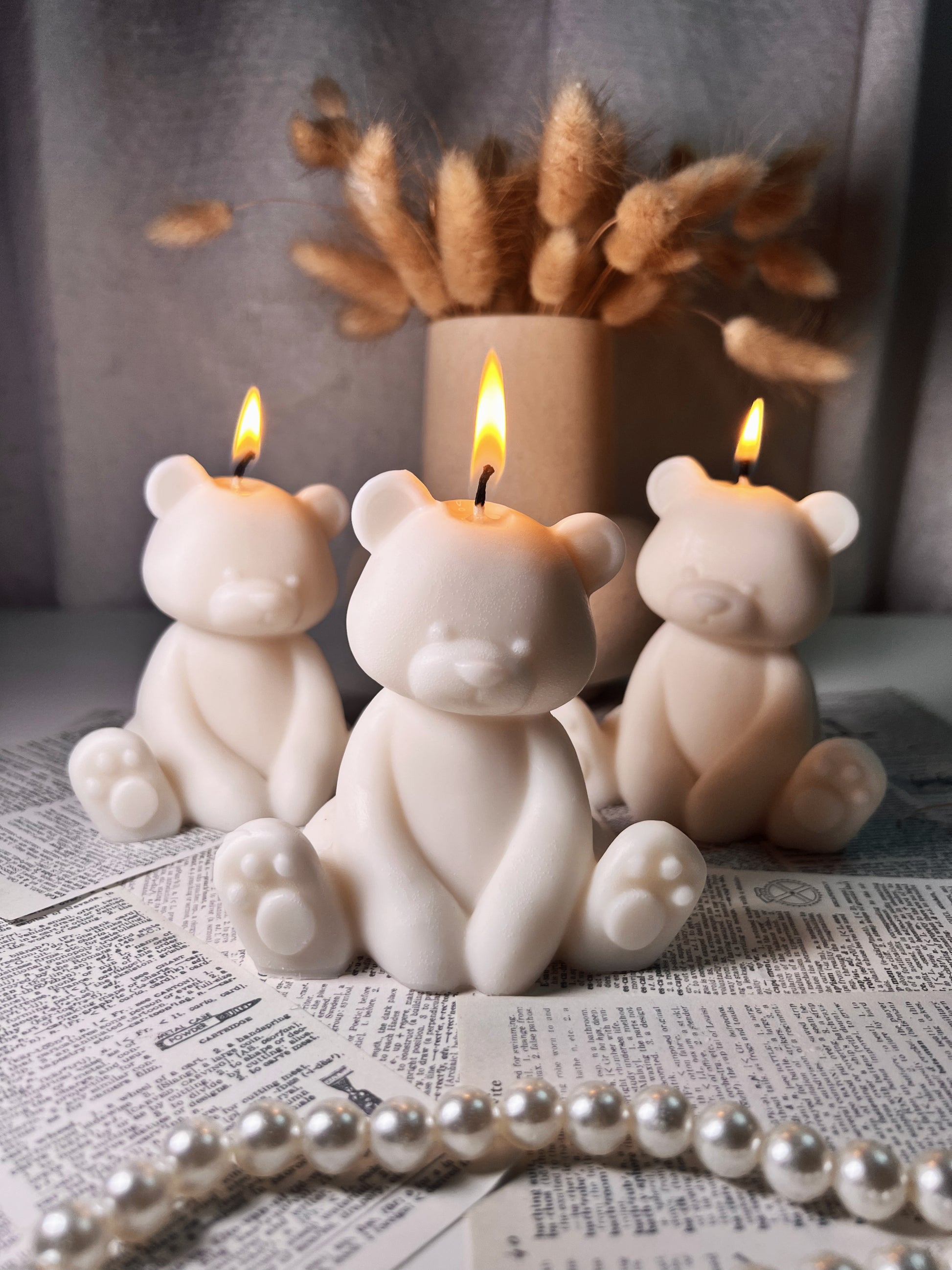 Sitting Teddy Bear Candle